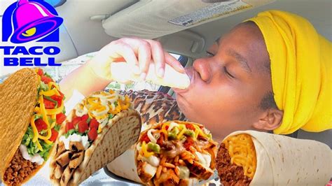 man eating taco bell